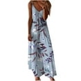 thumbnail image 2 of Nmnitkp Womens Maxi Dress 2025 Casual Strappy V Neck Sleeveless Flowy Sundress Plus Size Loose Long Maxi Beach Dress Sundress for Vacation S-5XL, 2 of 5