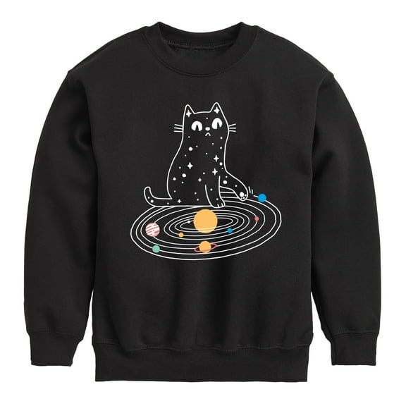Instant Message - Cat Solar System - Toddler & Youth Crewneck Fleece Sweatshirt