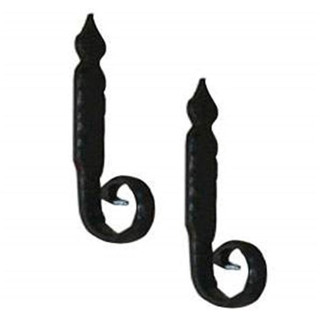 88-203 Pair of Iron Rat Tail Post Mount Shutter Tiebacks
