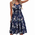 thumbnail image 2 of Elegante Vestido Casual Impreso De Cuello En V Para Mujeres Talla Única, 2 of 7