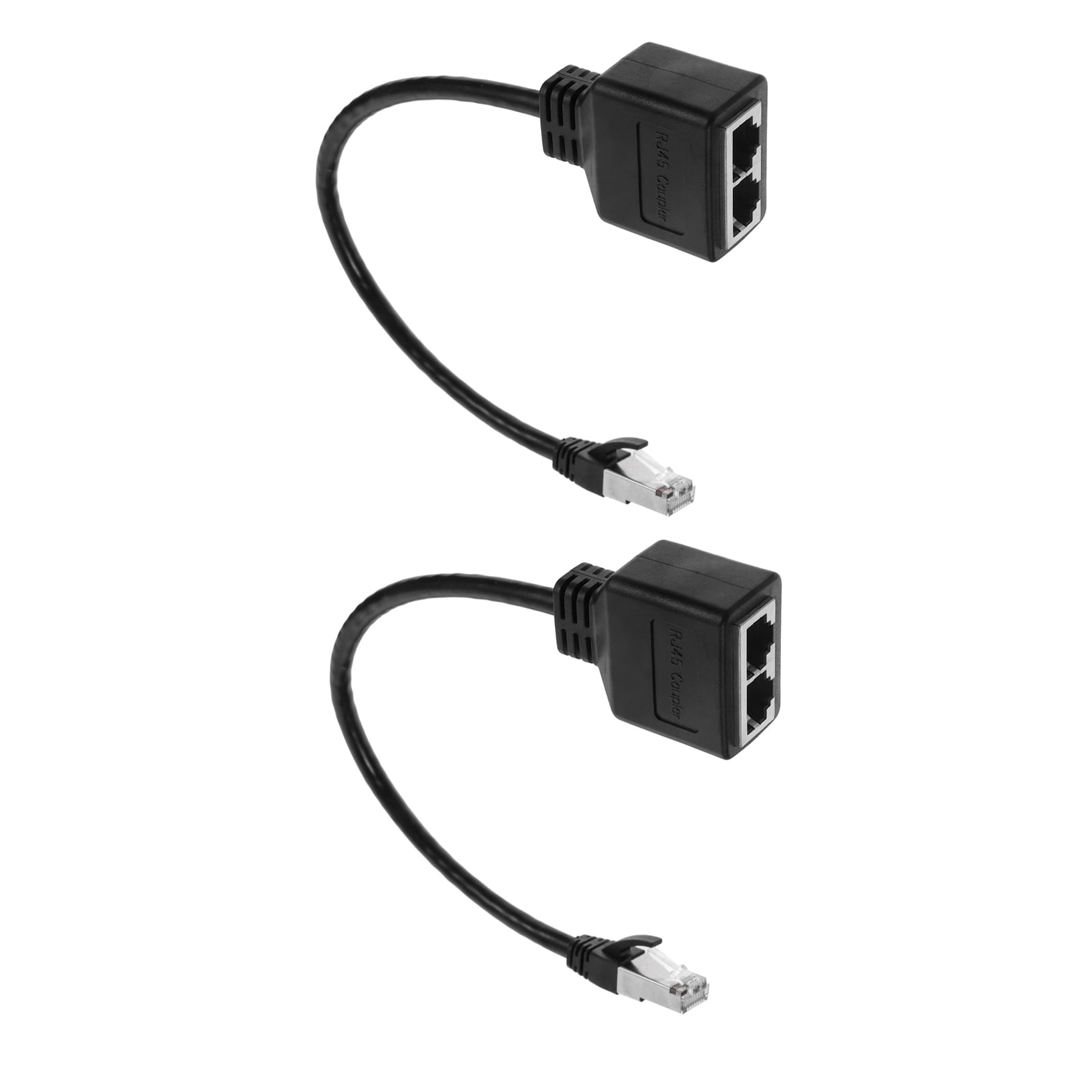 IFANLANDOR 2pcs Rj45 Ethernet Port Splitter Coupler Adapter, Black, Cat 6