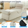 thumbnail image 3 of Puremind Yoga Chaise Lounge Chair, Corduroy Chaise Lounge for Yoga with Headrest/Waist Pad/Foot Pad/Side Pockets,Yoga Chair for Relaxation Stretching, Beige, 3 of 7