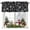 Black, variant on Kitchen Curtain Valances for Windows,Xmas Snowflakes on Gray Rod Pocket Small Valance