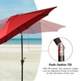thumbnail image 4 of Iwicker 9Ft Sunbrella Patio Umbrella Outdoor Aluminum Market Umbrella with Crank and Push Button Tilt, Red, 4 of 8