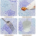 thumbnail image 4 of 60x84inches Blue Purple Floral Tablecloth Abstract Dahlia Flowers Print Rectangle Table Cloth Stain Resistant Polyester Fabric Table Cover for Kitchen Dining Table Buffet Parties Supplies, 4 of 7