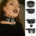 thumbnail image 2 of K-KED Women Adjustable Punk Choker Necklaces Collar Rivet PU Leather Alloy Hip Hop 1PC-E-SCLT, 2 of 8