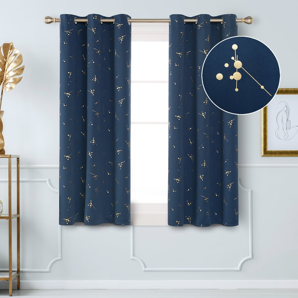 Deconovo Blackout Curtains 63 inches Long for Bedroom Thermal Insulated