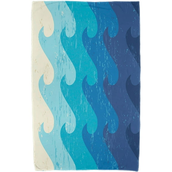 Simply Daisy 30" x 60" Deep Sea Geometric Print Beach Towel