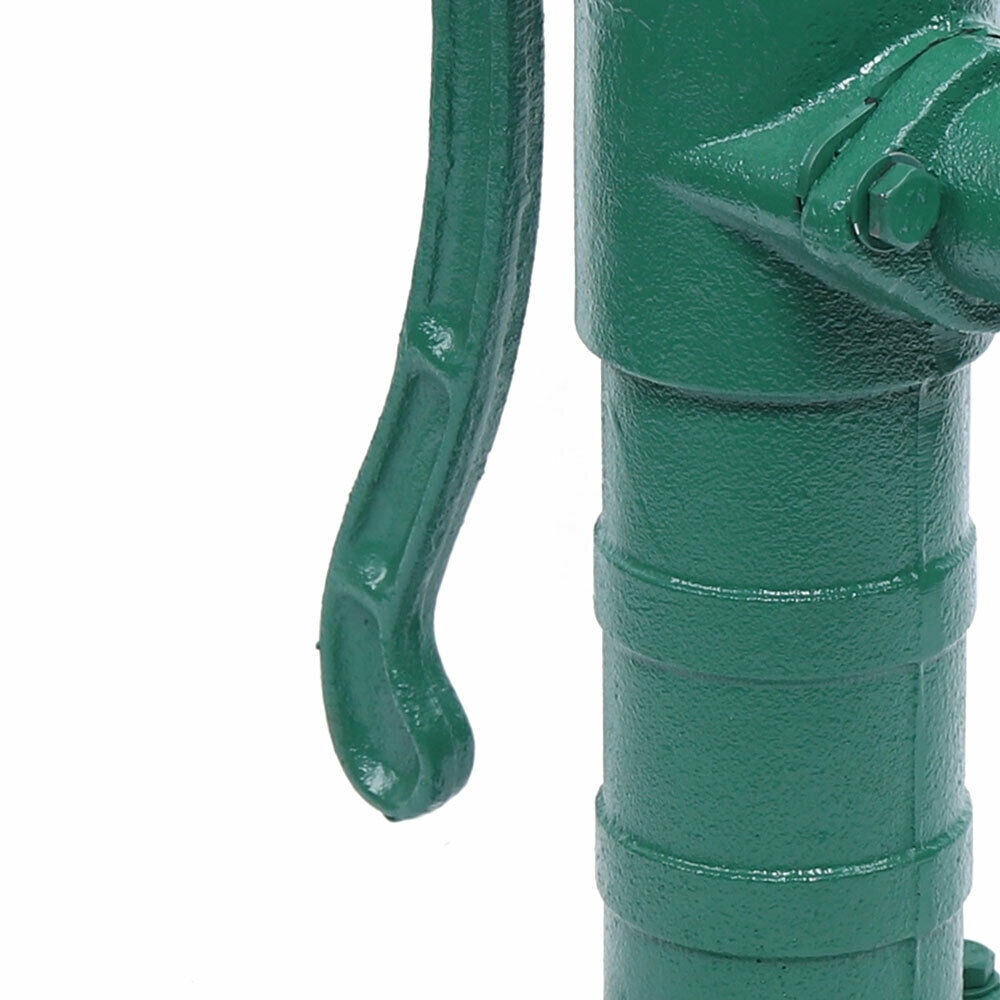 Cncest Hand Pump Outdoor Patio Pond Well Jug Press Suction Cast Iron, Green