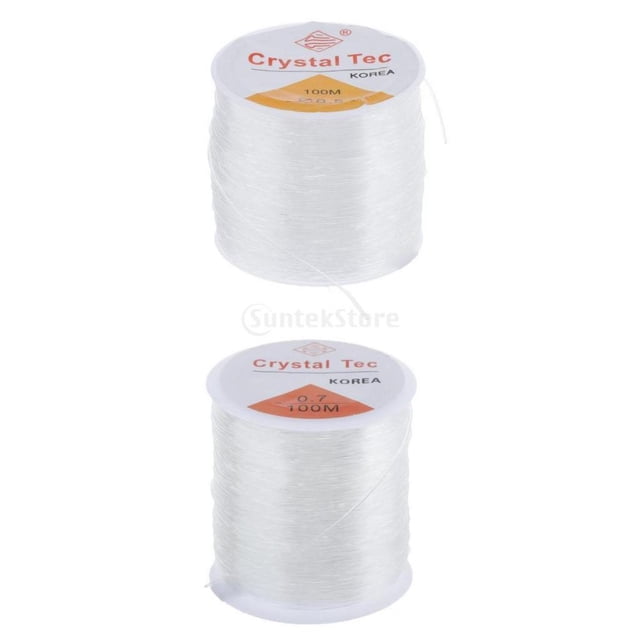 2 Rollos De Hilo Elástico Transparente Para Hacer Joyas, Accesorios De Cordón, 100 Metros