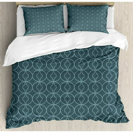 Moroccan Style Duvet Ambesonne Ethnic Moroccan Style Geometric Rounds Oriental Edged Inner Shapes Image Duvet Cover Set ()