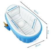 Inflatable Baby Bathtub, Portable Infant Toddler Bathing Tub, Non Slip Travel Bathtub Mini Air Swimming Pool, Foldable Shower Basin for Newborn, Blue