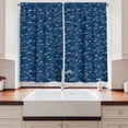 thumbnail image 2 of Ambesonne Blue Floral Kitchen Curtains, Blooming Meadow Nature, 55"x45", Charcoal Grey and Pink, 2 of 3