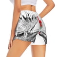 thumbnail image 2 of Uemuo Moose Kissing Under Mistletoe Pattern Women's Athletic Shorts High Waisted Running Shorts with Liner Pockets Gym Elastic Workout Shorts-X-Large, 2 of 9