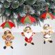 thumbnail image 4 of Precioso Año Nuevo Muñeco de nieve Adorno colgante de Navidad Colgante de paracaídas Decoración navideña Papá Noel Rojo, Marrón 3 piezas, 4 of 5