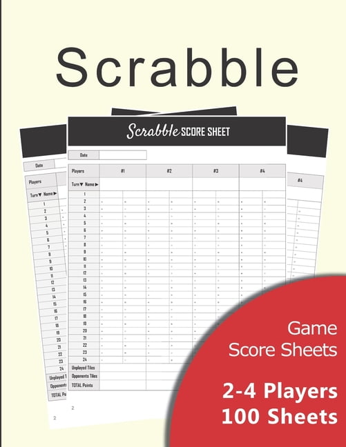 Download Scrabble Game Score sheets : v2-5 Scrabble Score Pad for 2-4 players - 100 score sheet ...