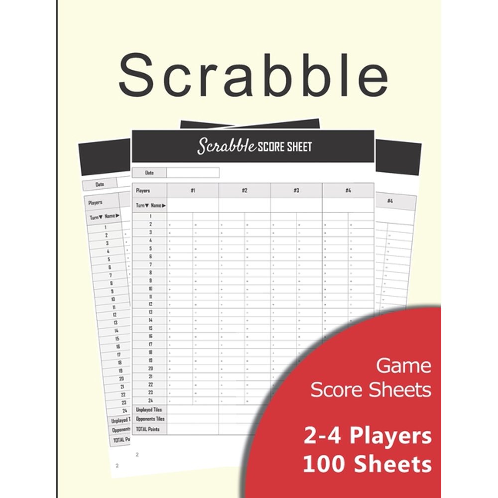 Scrabble Game Score sheets v25 Scrabble Score Pad for 24 players