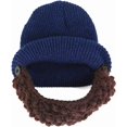 thumbnail image 3 of YEKEYI Unisex Wacky Beard Hat Knit Funny Beanie Halloween Cap Wind Mask, 3 of 5