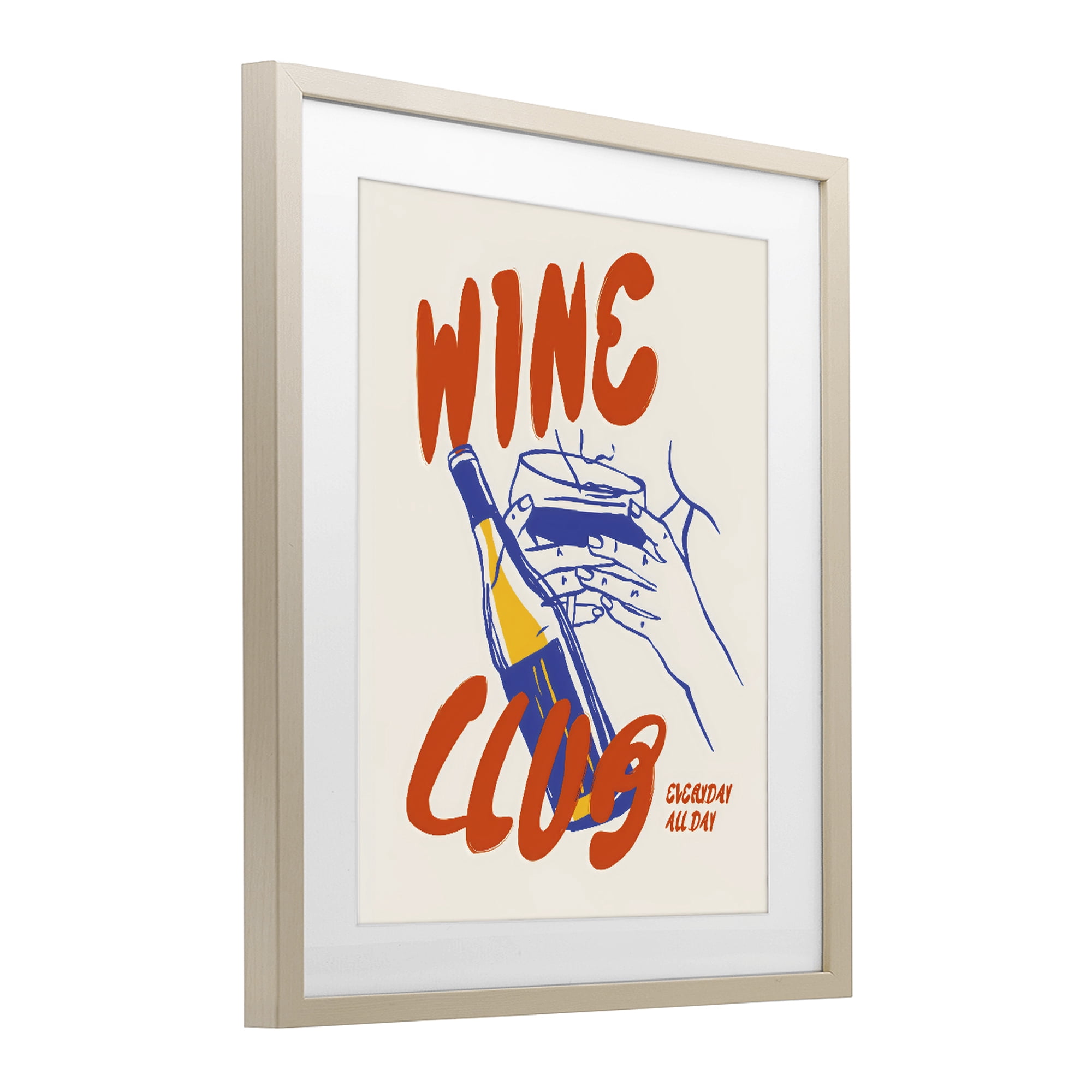 Stupell Industries Wine Club Every Day Birch Framed Print Under Glass, design by The Prints Vibe