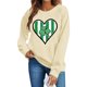 thumbnail image 3 of Suéteres de Manga Larga de Mujer con Cuello Redondo Impreso Suelto Casual para la Fiesta Del Día de San Patricio Y el Uso Diario, 3 of 6
