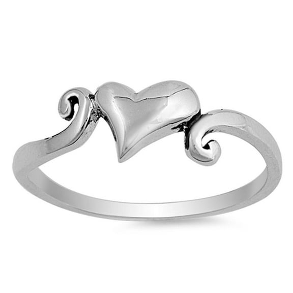 Heart Love Plain Promise Ring .925 Sterling Silver Band Jewelry Female Male Unisex Size 8