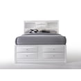 thumbnail image 2 of Benjara 8 Drawer Eastern King Bed with Bookcase Headboard and Round Knobs- White, 2 of 9