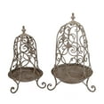 thumbnail image 2 of 2 Piece Distressed Finish Metal Flower Stands, 2 of 2