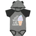 thumbnail image 3 of Inktastic All You Need is Ice Cream with Ice Cream Cone Boys or Girls Baby Bodysuit, 3 of 5