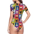 thumbnail image 4 of Balery Colorful Bulldog Women's Short Sleevee Crew Neck Bodysuit Tops Short Sleeve Tops Basic-Small, 4 of 9
