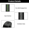 thumbnail image 5 of PLUSBRAVO USB Charging Station for Multiple Devices 5 USB Ports for iPhone iPad Tablets Smartphones, 5 of 7