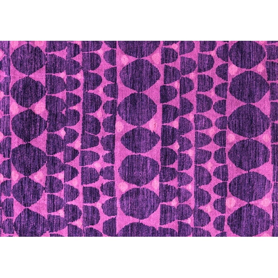 Ahgly Company Indoor Rectangle Abstract Pink Modern Area Rugs, 2' x 4'
