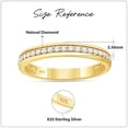 thumbnail image 3 of AFFY 0.25 Carat Diamond Wedding Band Ring for Women and Men Round Natural Diamond Half Eternity Anniversary Rings in 14K Yellow Gold Over Sterling Silver, Ring Size 13, 3 of 7