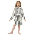 thumbnail image 6 of FORMRS Niños Bathrobe Unisex Hooded Robe Soft Plush Pajamas Sleepwear, Size 10-12T, Gray Cute Cats, 6 of 7