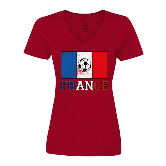 Inktastic French Soccer Women's V-Neck T-Shirt