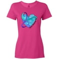 thumbnail image 3 of Inktastic Suicide Prevention Awareness Purple and Teal Heart Ribbon Women's T-Shirt, 3 of 5
