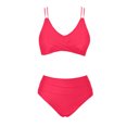 thumbnail image 6 of Ashirexll Bikini Sets for Women Bikini Swimsuits Summer Women's Sling V-neck Bikini Set with Chest Pad Solid Color Two Piece Swimsuit for Beach, 6 of 6
