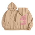 thumbnail image 5 of Hoodies for Women The Rambling Sweatshirt with Hoodie for Women Bright Sweater Light Weight Hoodie plus Size Hoodies Boy Stocking Glitter Baggy Girls 3/ 4 Zip Pullover Womens Warm Womens Khaki XL, 5 of 6