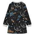 thumbnail image 6 of Girls' long-sleeved dress Dreamy Spaceship Girls' A-line dress with ribbed cuffs Soft and comfortable, 6 of 6