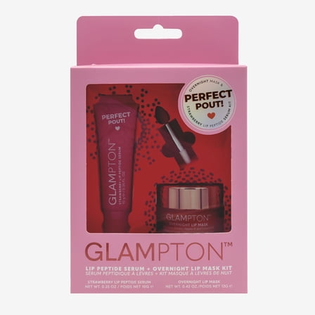 Glampton Perfect Pout Lip Peptide Serum .35 oz   Overnight Lip Mask .42 oz