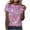 Purple, variant on QASIEATN Women's Trendy Essentials Clothing: Graceful Short Sleeve Sequin Print Round Neck Casual T Shirt Fall Fashion Outfits for Women