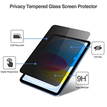 ProCase iPad 10世代 フィルム 360°覗き見防止 10.9インチ 強化ガラス 画面保護