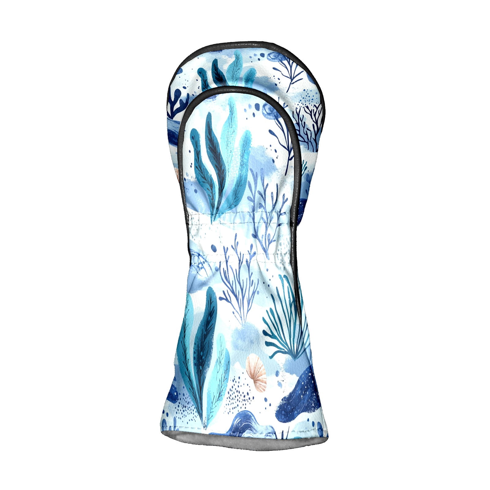 Golf Club Covers PU Leather Waterproof Head Covers for Fairway Woods Hybrids Marine Plants