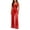 Red, variant on Women Jumpsuit, Satin Jumpsuit, Cocktail Party Dressy Jumpsuit Formal Evening Outfit Wide Leg Sleeveless Draped Neck High Waist Elegant