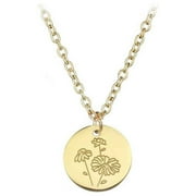 Jewelry VerPetridure Women Coin Necklaces Gold Birth Month Floral Pendant Necklace Jewelry Gift