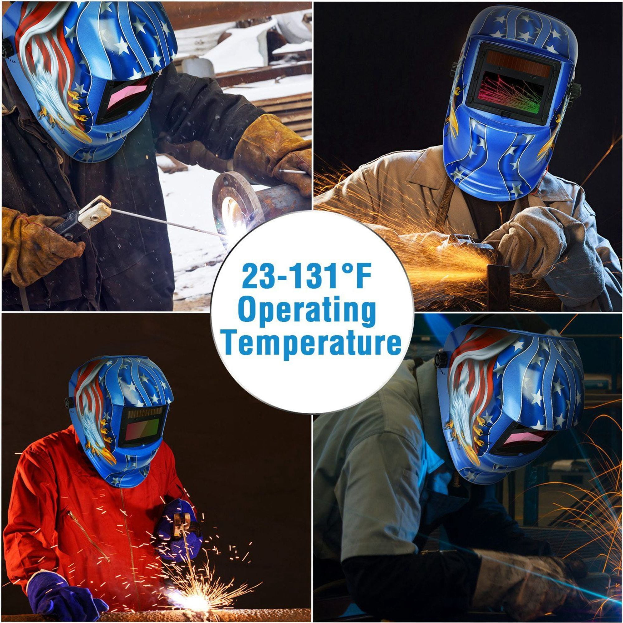 True Color Auto Darkening Welding Helmet – Solar Powered Mask for MIG, TIG, Arc & Grinding