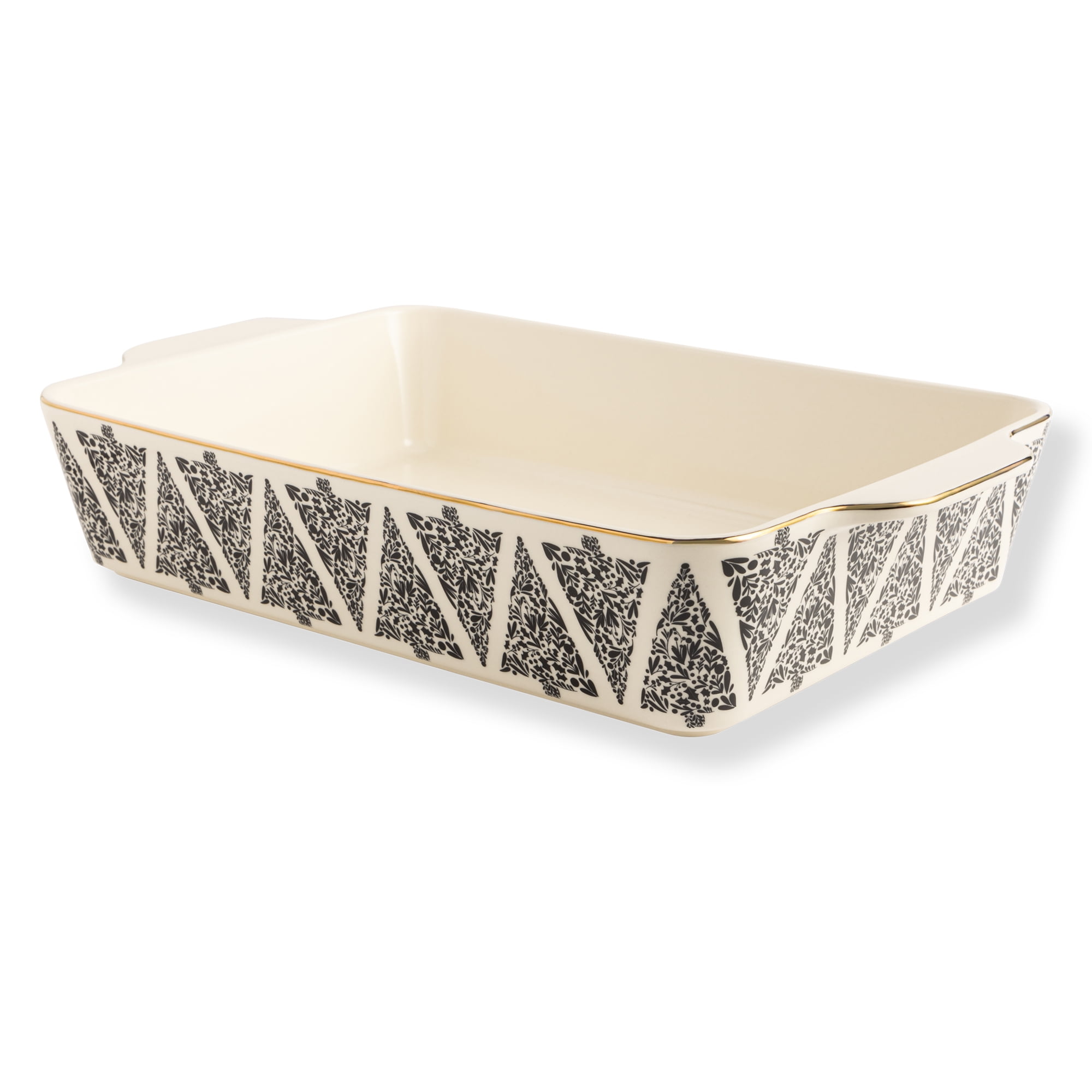 Thyme & Table Ceramic Baking Dish with Silicone Spatulas, Tree Pattern