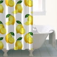 thumbnail image 4 of Yellow Lemon Fruit Slices White Pattern Shower Curtain 36"x72" ,Bathroom Decorative Shower Curtains Set with 12 Hooks,Modern Waterproof Washable Shower Curtain, 4 of 6