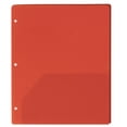 thumbnail image 4 of 100 Pack Two Pocket Plastic Translucent 3-Ring Hole Punch Folders, 11.5”L x 9.5”W for Filing / Storing Paper Work, Red, 4 of 6