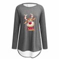 thumbnail image 4 of Pntutb moda mujer estampado manga larga cómodo transpirable cuello redondo tops Pntutb Pntutb-188, 4 of 5