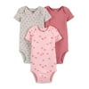 Child of Mine by Carter's Baby Girls' Basic Short Sleeve Bodysuits, 3 Pack (Preemie-12M)